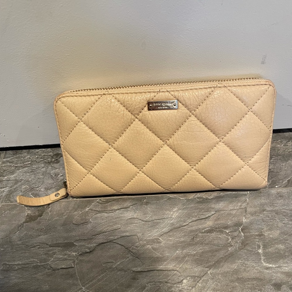Kate Spade Tan Quilted Wallet